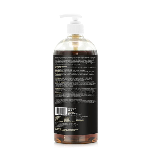 Dr. Natural Plant-Based Castille Liquid Black Soap