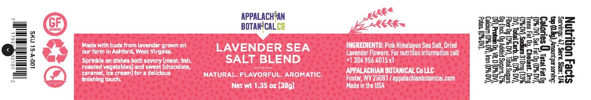    Appalachian Botanical Co. Lavender Sea Salt Blend