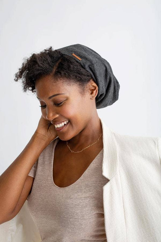    Grace Eleyae Inc. Grace Eleyae Inc. - Gray Adjustable Slap | Satin-Lined Cap
