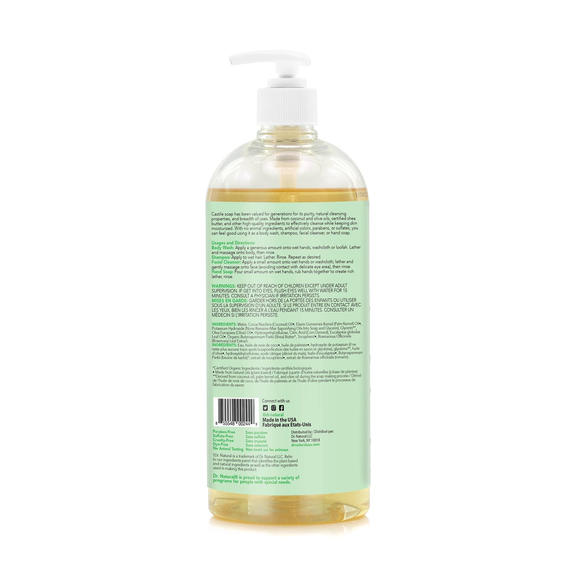    Dr. Natural Plant Based Castile Liquid Soap - Eucalyptus