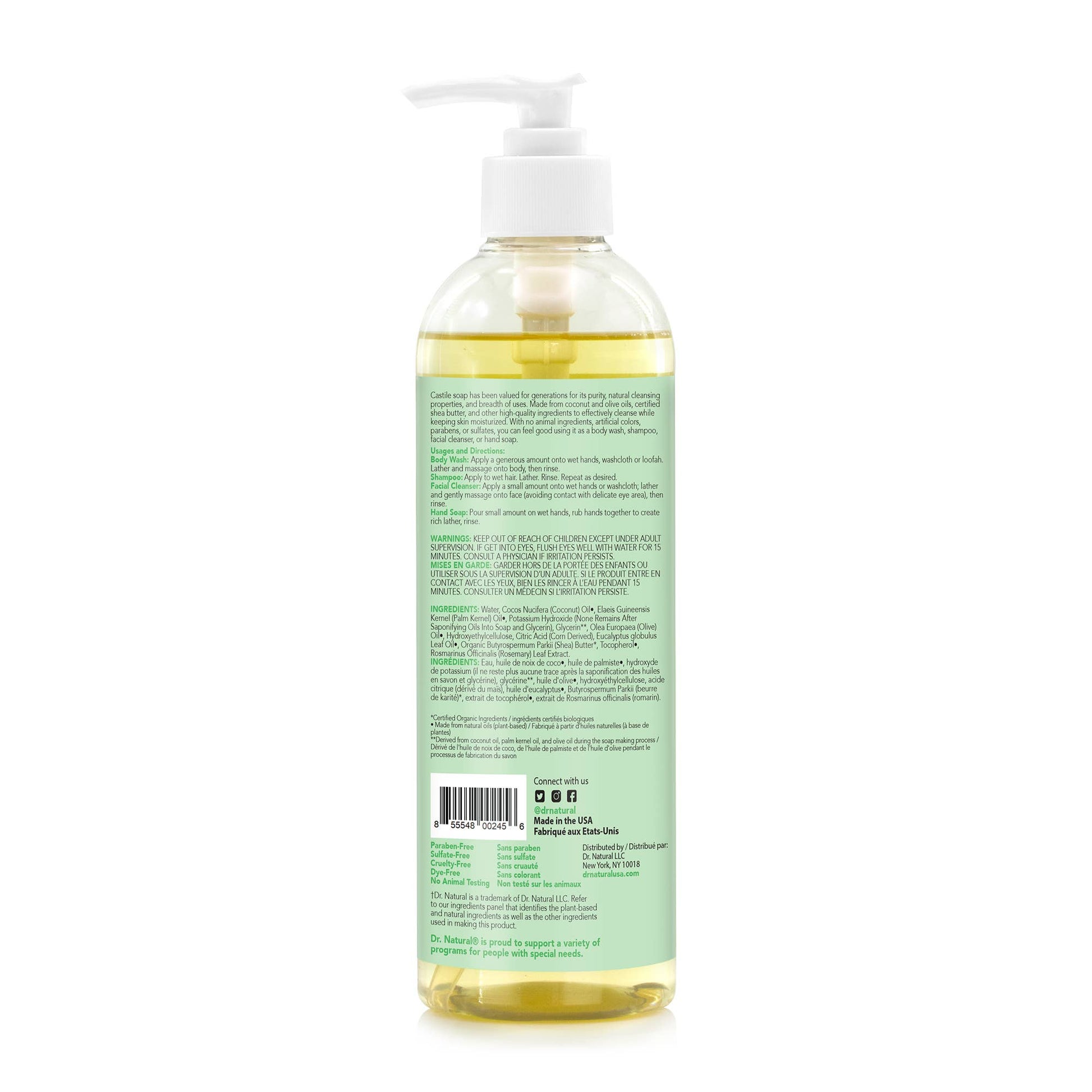    Dr. Natural Plant-Based Castile Liquid Soap - Eucalyptus