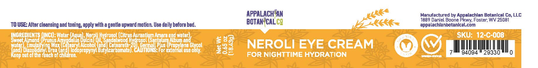    Appalachian Botanical Co. Neroli Eye Cream
